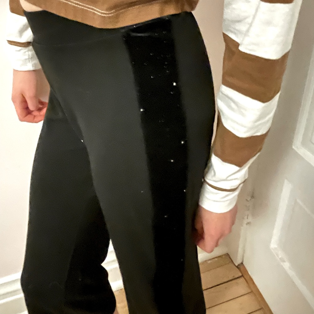 Black cropped wide leg pants